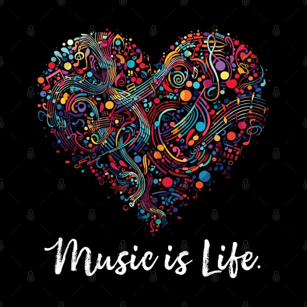 Music is Life Artistic Heart Design by Mi Bonita Designs