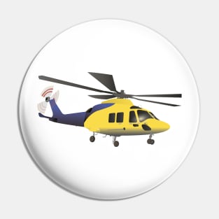 Yellow and Blue Modern Helicopter Pin