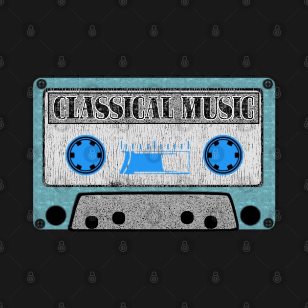 classical music blue cassette by toemangaa