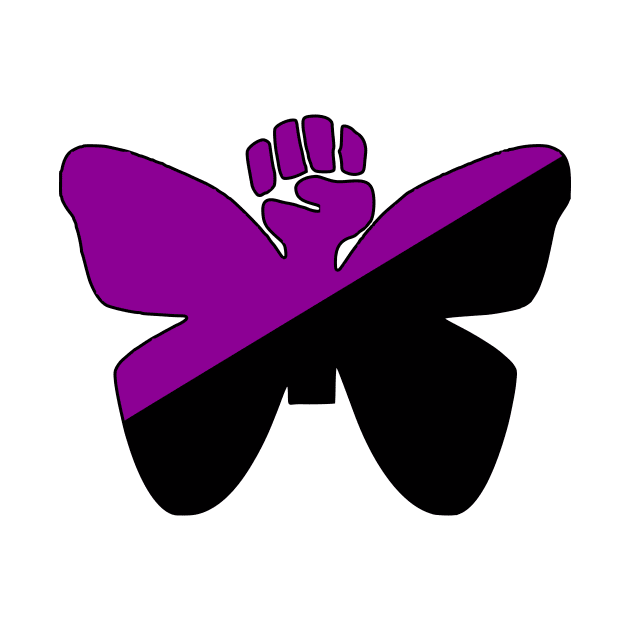 Butterfly Fist w/ Anarchafeminist Colors by dikleyt