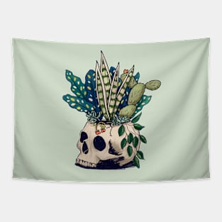 Plants Growing from a Skull Tapestry