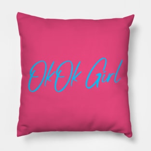 Okok girl Blue Design Pillow