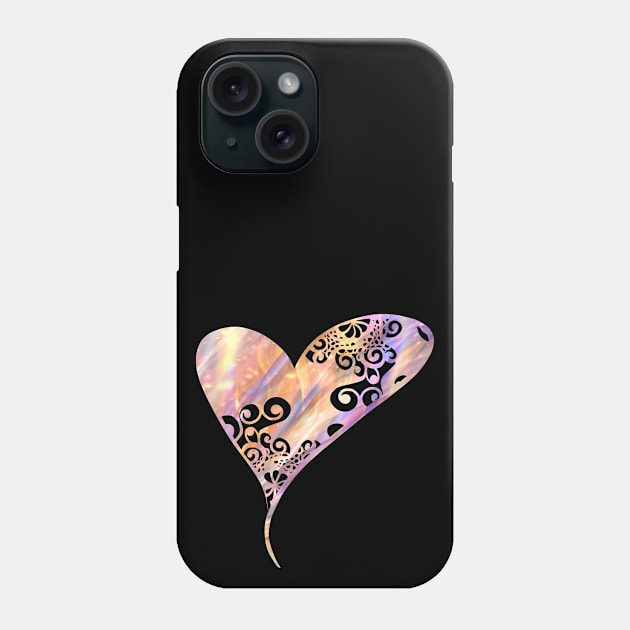 Heart Magical Color Light Art Phone Case by Rosemarie Guieb Designs