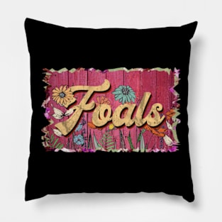 Classic Foals Personalized Flowers Proud Name Pillow