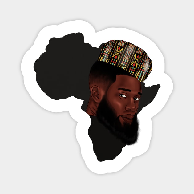Africa Map, Proud African Man, Black Pride Magnet by logiamerch
