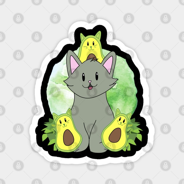 Tropical Avogato Kitty Cats Magnet by pako-valor
