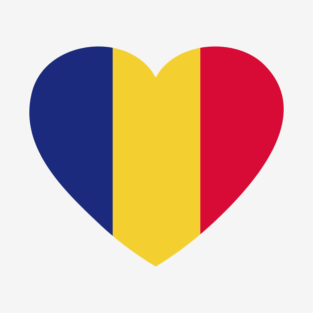 I Love Romania // Heart-Shaped Romanian Flag by SLAG_Creative