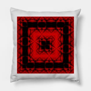 intense red square format design on a black background Pillow