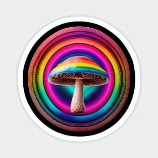 Rainbow Mushroom - Shaggy Base Magnet