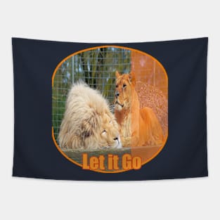 Caged animals Freedom Lions Tapestry