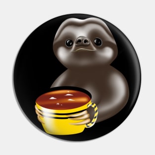 Cute sloth  drinking coffee urgently Pin