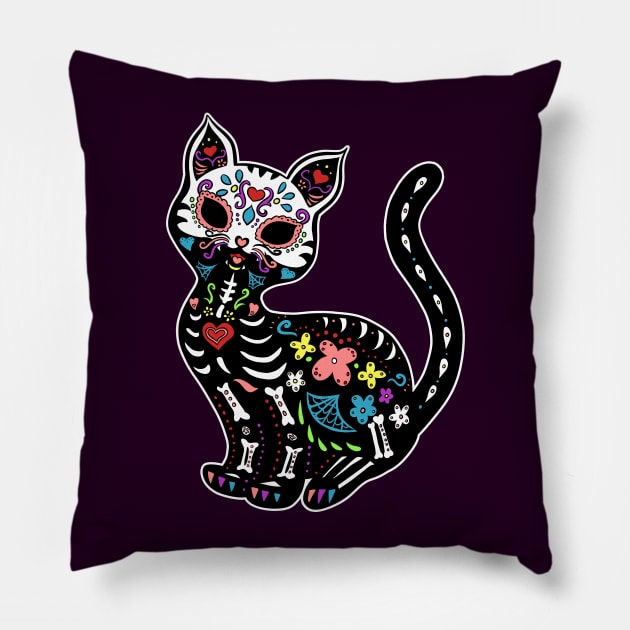 Dia de los Gatos Pillow by Ellador