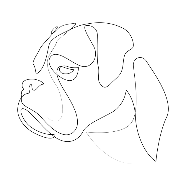 Boxer - one line drawing by addillum