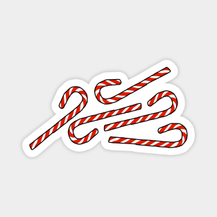 Five Christmas Candy Canes Magnet