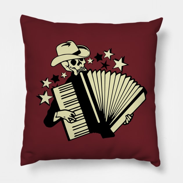 Vintage Calavera Accordion Pillow by Kujo Vintage