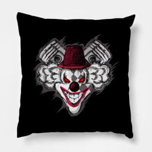Clown piston drawing illustration with scrible art Pillow