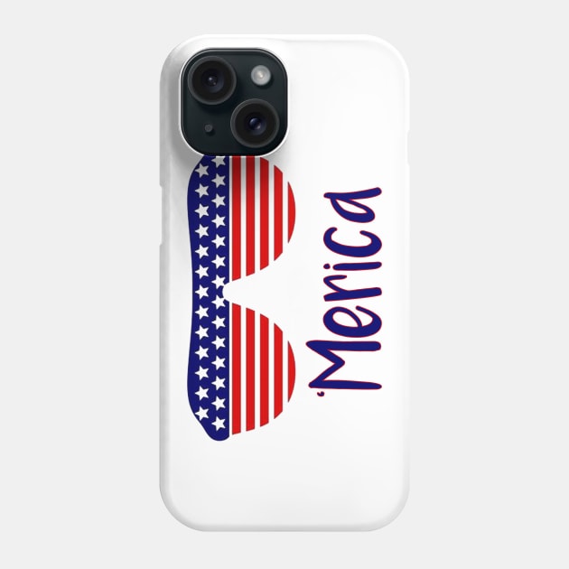 Merica american flag sunglasses 4th of july t-shirt Phone Case by TracyMichelle