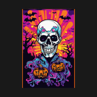 Skull horror Spooky Skeleton Skull Pumpkin Halloween 2023 T-Shirt