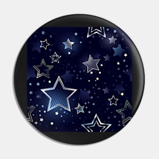 Seamless Background with Silver Stars Pin