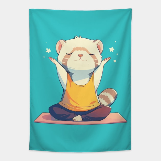 Ferret refreshed by yoga Tapestry by etherElric