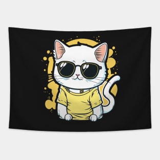 Cat with sunglasses Tapestry