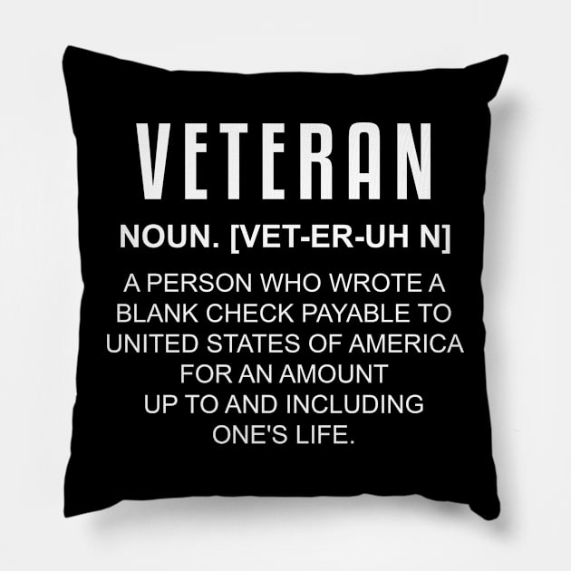 Veteran definition. Pillow by Andreeastore  