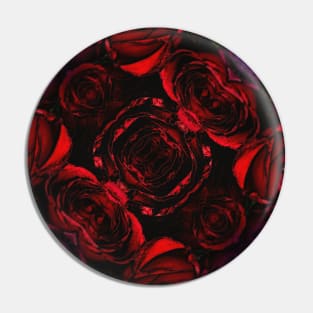 Red Roses Stone Floral Abstract Pin