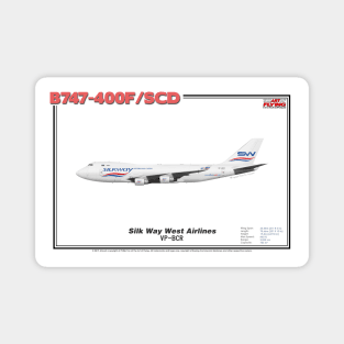 Boeing B747-400F/SCD - Silk Way West Airlines (Art Print) Magnet