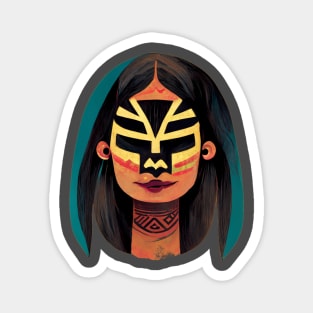 Mayan Luchador Woman Magnet