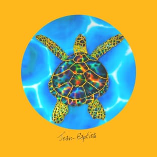 Caribbean unveiled on silk | Black Opal Sea Turtle T-Shirt