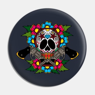 Sugar skull coffin Pin