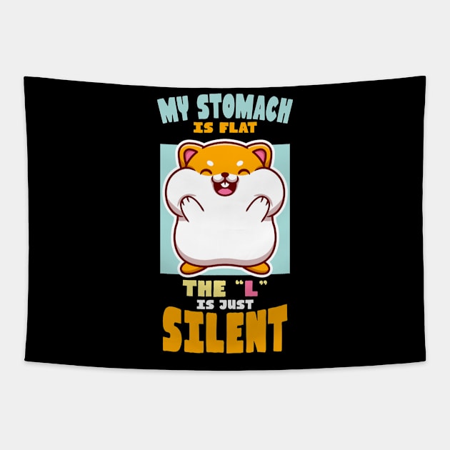 Flat Stomach Cute Hamster Tapestry by crimsonshirt