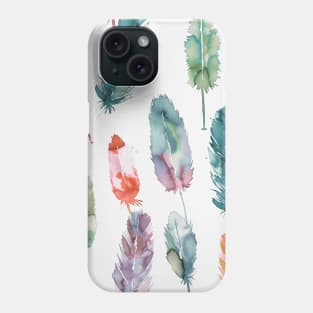 Pocket - WATERCOLOR BOHO FEATHERS Phone Case