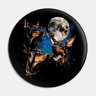 Doberman Pinscher Dog Moon Tee Talk Triumph Extravaganza Pin