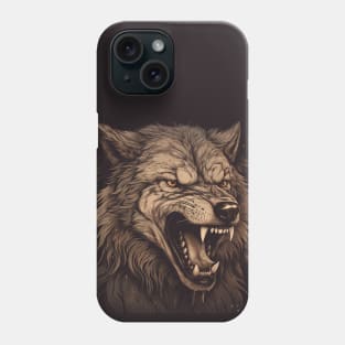 Angry wolf bares its teeth Art Phone Case