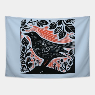 Lino Cut Bird Tapestry