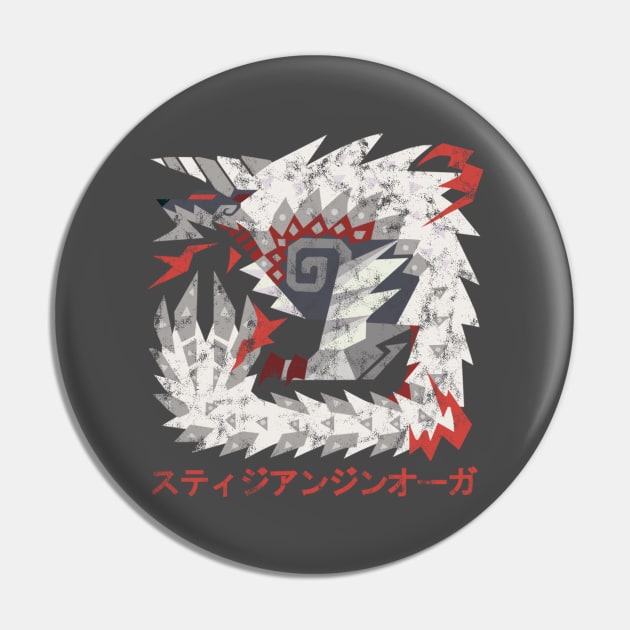 Monster Hunter World Iceborne Stygian Zinogre Kanji Icon Pin by StebopDesigns