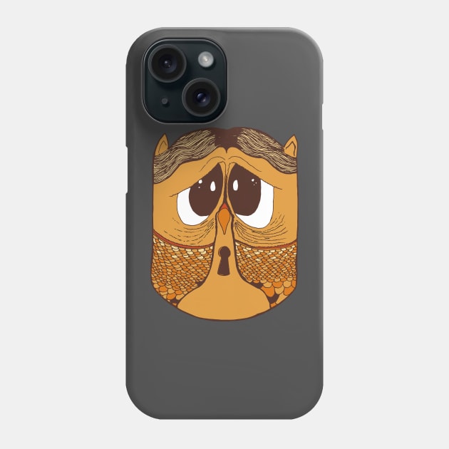 Cute Owl Lock heart Phone Case by mariasshop