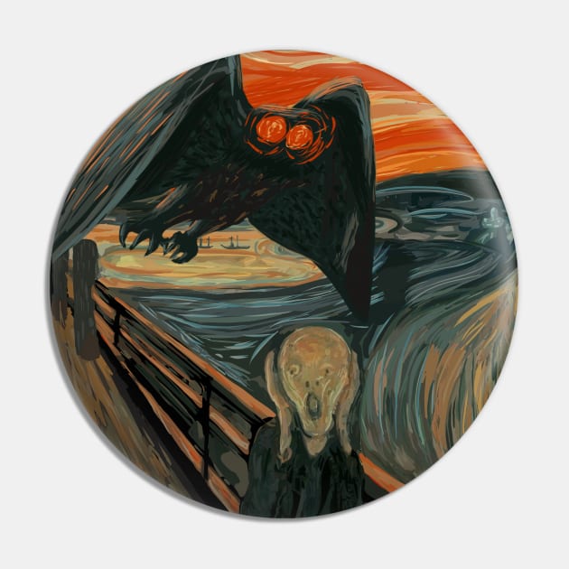 Funny Mothman Shirt - The Scream Pin by Get Hopped Apparel