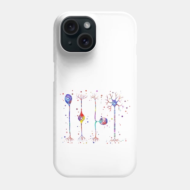 Four types of neurons Phone Case by RosaliArt