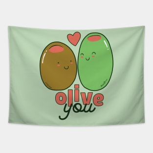 Olive You | Funny Valentine Food Pun Tapestry