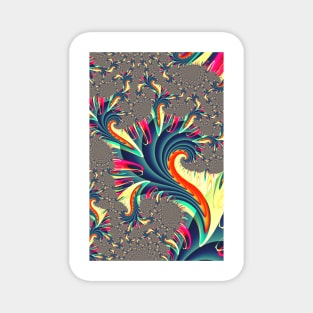 Colourful Fractal Spirals Magnet