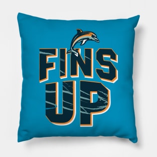 Fins Up - Miami dolphin Pillow