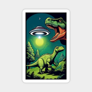 UFO Dinosaurs Magnet