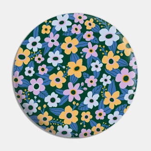 Ditsy vintage flower garden in lilac, yellow and green Pin