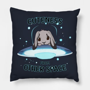 Lop bunny grey cuteness from other space Pillow