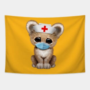 Cute Lion Cub Nurse Tapestry