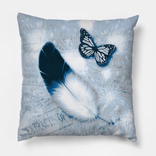 The Concept of Time, Birds and Butterflies Pillow