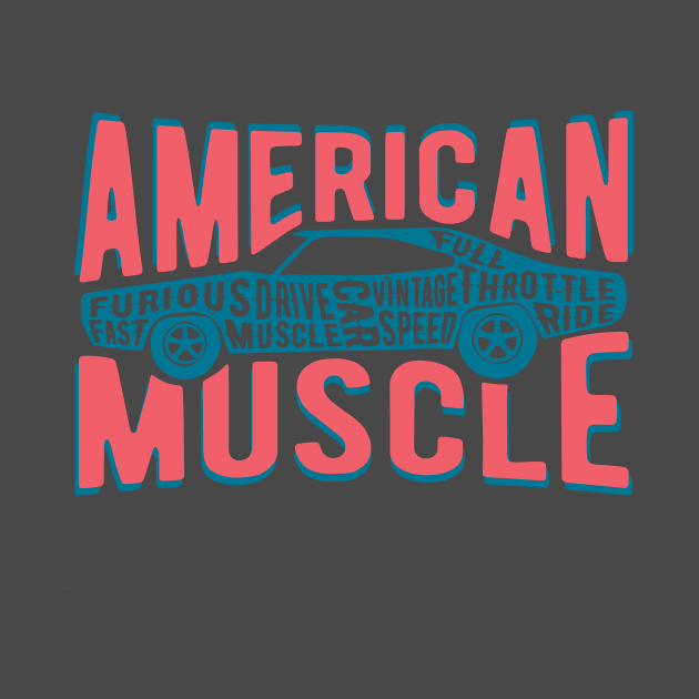 American Muscle Car Vintage Graphic by LittleBunnySunshine