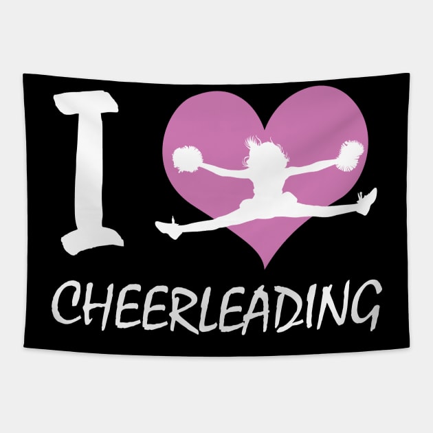 I love Cheerleading Cheerleader Tapestry by Peco-Designs